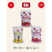 Evereat Çilek-Ananas-Frambuaz Freeze Dry Meyve Cipsi 3'lü Paket Gurme Atıştırmalık