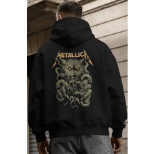 Sevbano Metallica Rock Metal Müzik Grubu Sırt Baskılı Unisex Oversize Premium Hoodie