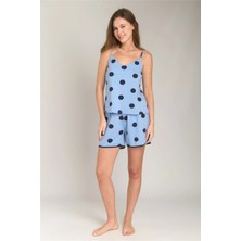Lovely Things Luna Örme Puanlı Şort Pijama Altı - Mavi