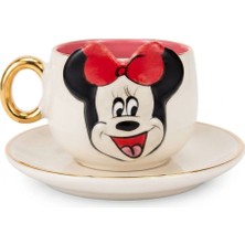 BSK Ceramics Handmade Minnie Mouse Kahve Fincanı Kırmızı