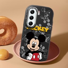 HONTINGA Tecno Camon 40 Pro 5g ile Uyumlu Kılıf Kamera Korumalı Düşüme Önleyici Kamera Koruyucu Siyah Yumuşak Silikon Couple Telefon Kılıfı Karikatür Desenli K4-0448