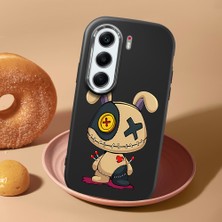 HONTINGA Tecno Camon 40 ile Uyumlu Kılıf Kamera Korumalı Düşüme Önleyici Kamera Koruyucu Siyah Yumuşak Silikon Couple Telefon Kılıfı Karikatür Desenli K4-0447