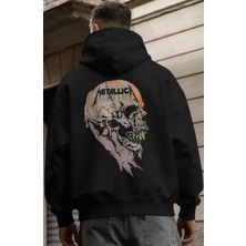 Sevbano Metallica Rock Metal Müzik Grubu Sırt Baskılı Unisex Oversize Premium Hoodie