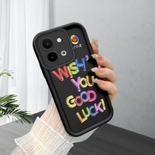 HONTINGA Vivo Y28 ile Uyumlu Kılıf Kamera Koruyucu Basitlik Anti Düşme Kamera Korumalı Şirin Kedi Kız Siyah Desen Yumuşak Silikon Couple Telefon Kılıfı Kadın ve Erkek Için Uygundur K2-0685