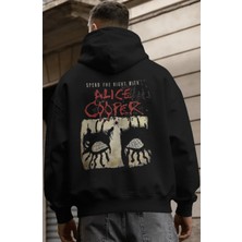 Sevbano Alice Cooper Rock Metal Şarkıcı Sırt Baskılı Unisex Oversize Premium Hoodie