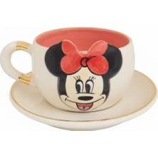 BSK Ceramics Handmade Minnie Mouse Çay Fincanı Kırmızı