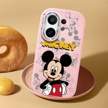 HONTINGA Vivo X200 Fe ile Uyumlu Kılıf Kamera Korumalı Düşüme Önleyici Kamera Koruyucu Pembe Yumuşak Silikon Couple Telefon Kılıfı Karikatür Desenli K4-0448