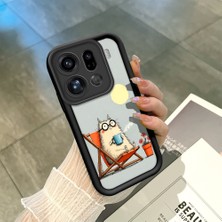 HONTINGA Oppo Find X9 Pro 5g ile Uyumlu Kılıf Kamera Koruyucu Basitlik Anti Düşme Kamera Korumalı Şirin Kedi Karikatür Siyah Desen Yumuşak Silikon Couple Telefon Kılıfı Kadın ve Erkek Için Uygundur K2-0686