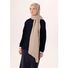 Silk Home Pamuk Polyester Liva Şal Koyu Bej Dokulu Nefes Alan Doğal Yapılı 90X200