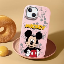 HONTINGA iPhone 15 Plus ile Uyumlu Kılıf Kamera Korumalı Düşüme Önleyici Kamera Koruyucu Pembe Yumuşak Silikon Couple Telefon Kılıfı Karikatür Desenli K4-0448