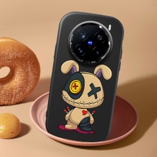HONTINGA Vivo X200 Pro ile Uyumlu Kılıf Kamera Korumalı Düşüme Önleyici Kamera Koruyucu Siyah Yumuşak Silikon Couple Telefon Kılıfı Karikatür Desenli K4-0447