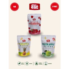 Evereat Çilek-Ananas-Elma Freeze Dry Meyve Cipsi 3'lü Paket Gurme Atıştırmalık
