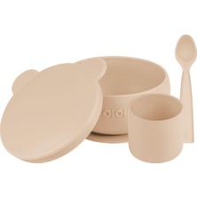 Oioi Silikon Beslenme Seti Blw Set I - Bubble Beige (Kaseli)