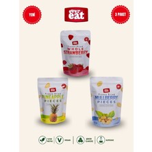 Evereat Çilek-Ananas-Dut Freeze Dry Meyve Cipsi 3'lü Paket Gurme Atıştırmalık