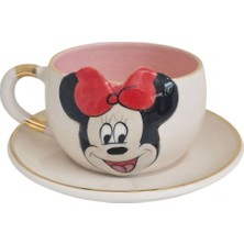 BSK Ceramics Handmade Minnie Mouse Çay Fincanı Pembe