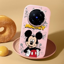 HONTINGA Vivo X200 Pro ile Uyumlu Kılıf Kamera Korumalı Düşüme Önleyici Kamera Koruyucu Pembe Yumuşak Silikon Couple Telefon Kılıfı Karikatür Desenli K4-0448
