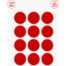 Siliconly 12 Adet Silikon Bardak Altlığı, Bardak Altlığı , %100 Silikon Bardak Altlığı Kırmızı