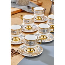 Cooker Zerina 6 Kişilik 90 ml Porselen Kahve Fincan Takımı CKR4528