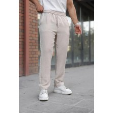 Aymood Erkek Beli Lastikli Pera Keten Pantolon