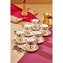 Cooker Zerina 6 Kişilik 90 ml Porselen Kahve Fincan Takımı CKR4528