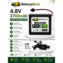 BataryaBank 4.8V 2700MAH Oyuncak Pili Siyah Soket + USB Şarj Cihazı