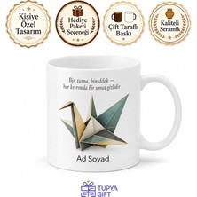Tupya Gift Origami Turna Temalı Baskılı Kupa Bardak Özel Tasarım Hediye