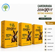 Çare Burada Çareburada Zeroxfit Detoks Kahvesi 30 Saşe 3 gr x 3 Adet | L-Carnitine, Ginseng, Guarana ve Hindiba Içerikli Çözünebilir Kahve