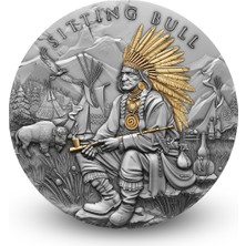 T&S Agakulche Kızılderili Oturan Boğa Gümüş Sikke Coin