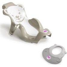 Okbaby Bebek Banyo Seti Buddy Küvet Aparatı + Hippo Duş Şapkası A.gri