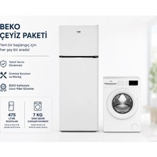     Beko 2’li Beyaz Eşya Çeyiz Paketi | 475 Litre No-Frost Buzdolabı + 7 kg 1200 Devir Çamaşır Makinesi