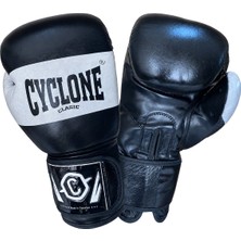 Cyclone Tiger Orijinal Deri Boks ve Kick Boks Eldiveni Siyah