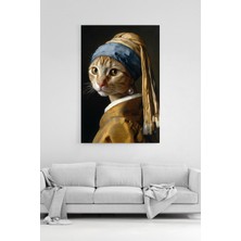 HonataDizayn Klasik Sanat Kedi Portresi Modern Dekoratif Salon Duvar Kanvas Tablo