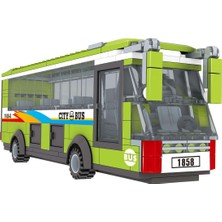Mj Toys 214 Parça Otobüs Şehir Yapı Oyuncak Blokları City Yapı Oyuncak Seti Eğitici Bricks LEGO Otobüs LEGO Bus