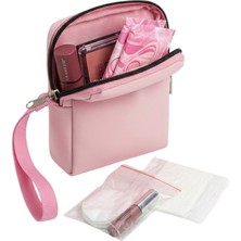 NS Reliable Pembe Kadın Hijyenik Ped Saklama Çantası - Mini Organizer Düzenleyici Kılıf - 10X14X3 cm