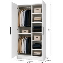 Gani Home Selen 2 Kapaklı Gardırop M-3  | Modern Elbise Dolabı