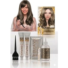 Maxx Deluxe Golden Beauty Set Saç Boyası 8.1 Küllü Açık Kumral 2 Li + Fırça+Pratik Boya Kabı