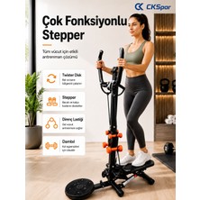 Ckspor Luxury Çok Fonksiyonlu Stepper Egzersiz Aleti Twister Diskli Dambıllı Direnç Lastikli Kondisyon Aleti