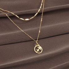 Duyum Gold Altın Yay Burcu Kolye Ucu 14 Ayar