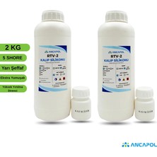 Ancapol 5 Shore Yarı Şeffaf RTV-2 Kalıp Silikonu - Ekstra Yumuşak ve Esnek Sabun & Mum Silikonu 2 KG