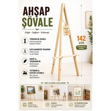 O&S Ahşap Şövale, Resim Ressam Sehpası, Sergi Şövale, Tuval Tutucu, Ahşap Şövale