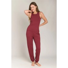 Lovely Things Carol Kaşkorse Jogger Pijama Altı - Bordo