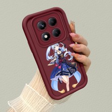 HONTINGA Xiaomi Redmi Note 14 Pro ile Uyumlu Kılıf Kamera Koruyucu Basitlik Anti Düşme Kamera Korumalı Kedi Bordo Desen Yumuşak Silikon Couple Telefon Kılıfı Kadın ve Erkek Için Uygundur K2-7417