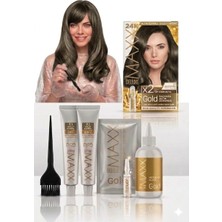 Maxx Deluxe Golden Beauty Set Saç Boyası 7.1 Küllü Kumral 2 Li + Fırça+Pratik Boya Kabı