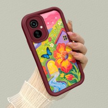 HONTINGA Tecno Camon 19 Neo ile Uyumlu Kılıf Kamera Koruyucu Basitlik Anti Düşme Kamera Korumalı Kelebek Bordo Desen Yumuşak Silikon Couple Telefon Kılıfı Kadın ve Erkek Için Uygundur K2-7419
