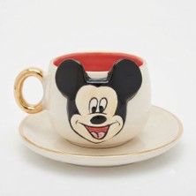 BSK Ceramics Handmade Mickey Mouse Kahve Fincanı Kırmızı