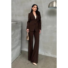 Zf Butik Kadın Kuşaklı Blazer Ceket Pantolon Takım Elbise