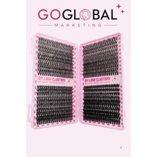 Goglobal Profesyonel Takma Kirpik Uygulama Seti | 800 Demet Cluster Kirpik 30D-40D-60D-80D | Bond & Seal, Cımbız ve Fırça Dahil