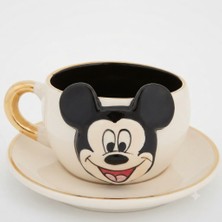 BSK Ceramics Handmade Mickey Mouse Çay Fincanı Siyah