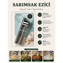 Myplas Sarımsak Ezici Paslanmaz Çelik Metal Sarımsak Presi Sarımsak Ezeceği Pratik Mutfak Aparatı