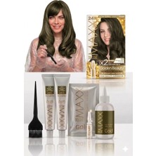 Maxx Deluxe Golden Beauty Set Saç Boyası 7.11 Yoğun Küllü Kumral 2 Li + Fırça+Pratik Boya Kabı